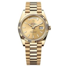 Rolex Day-Date 40 Yellow Gold Champagne Diamond Dial Super Clone | Swiss Clone 3255 | Ref. 228238