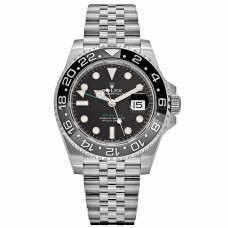 Rolex "Bruce Wayne" GMT-Master II 1:1 Super Clone Watch | Stainless Steel Black Dial Jubilee | Ref. 126710GRNR