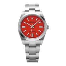 Rolex Oyster Perpetual 126000 Stainless Steel Coral Red Dial Super Clone India