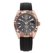 Rolex Sky-Dweller 326235 Rose Gold Rhodium Dial Oysterflex Super Clone Watch | Swiss 9001 Movement