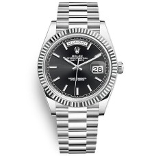Rolex Day-Date 40 Black Dial 904L Steel Super Clone Gurgaon